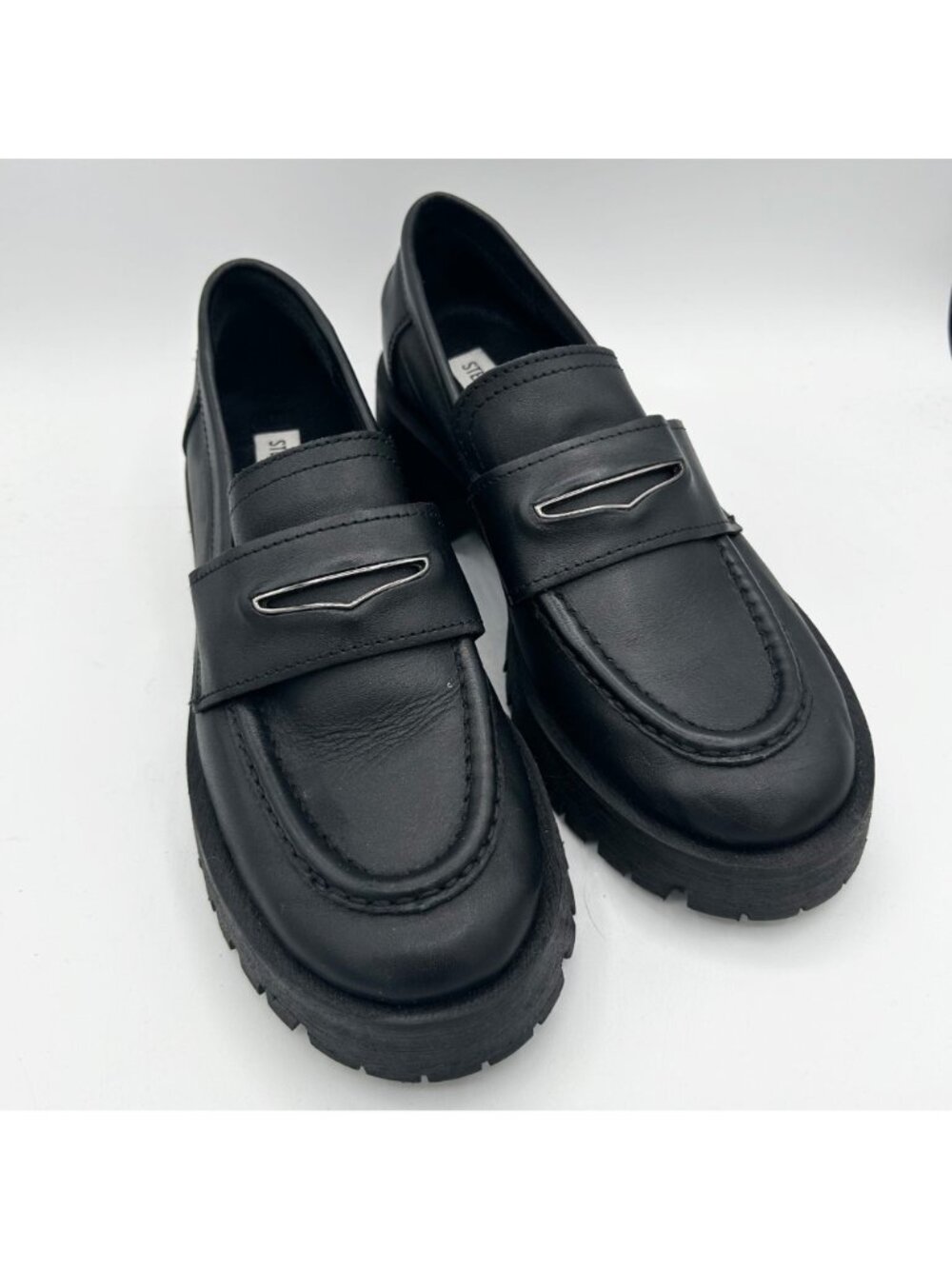 Steve Madden Women's Lawrence Chunky Leather Loafers Size 7 - Picture 2 of 6